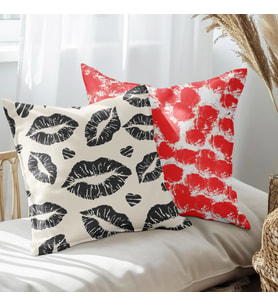 eJOYA Öpücük Tasarımlı 2'li Yastık İçi Ve Kırlent Kılıfı 45cm 113582