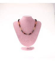 Karnelyan Turuncu Akik, Sitrin, Kaplan Gözü, Obsidyen, Hematit Kolye 6 mm, M452