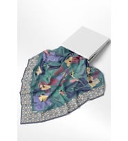 Belli Karma Desenli %100 Twill İpek Eşarp 4426D