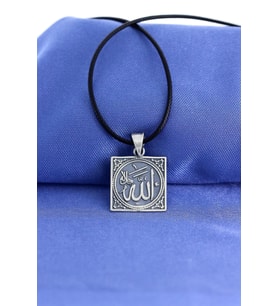 ALLAH C.C Yazılı Erkek Gümüş Kolye