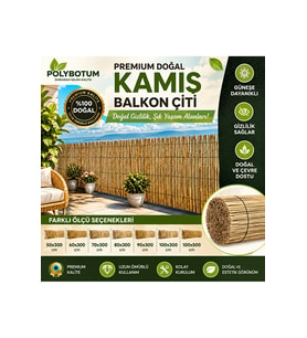 Premium Doğal Kamış Bahçe Çiti Hasır Gölgelik Balkon Teras Tavan Kaplama Gizlilik Perdesi Dekoratif Kamış Çit 150x600