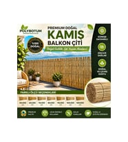 Premium Doğal Kamış Bahçe Çiti Hasır Gölgelik Balkon Teras Tavan Kaplama Gizlilik Perdesi Dekoratif Kamış Çit 150x600