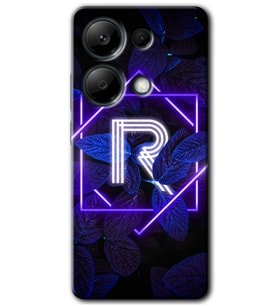 Redmi Note 13 Pro 4G Kılıf HD Desen Baskılı Kılıf - Dark Neon Yaprak R Harfi