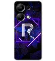 Redmi Note 13 Pro 4G Kılıf HD Desen Baskılı Kılıf - Dark Neon Yaprak R Harfi