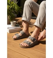 2236-Look Life Unisex Çift Tokalı Ultra Hafif Havuz,Plaj ve Günlük Kullanıma Uygun Terlik (Kum)