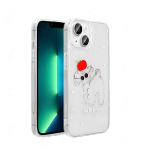 iPhone 14 Kılıf Şeffaf Figürlü Folk Sert Kılıf Sevimli Köpek