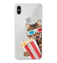 PrintiFy Apple iPhone XS Uyumlu Kedi 1 Baskılı Şeffaf Köşe Korumalı Antişok Kılıf