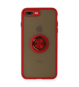 Apple İphone 7 Plus Kılıf Montreal Yüzüklü Silikon Kapak - Kırmızı