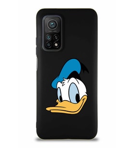 Xiaomi Mi 10T Soft Premier Kapak Donald Duck-B Tasarımlı Silikon Kılıf - Siyah (Şeffaf)