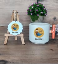 Kadın Öğretmene Hediye Hediye Seti Kupa Bardak T Kulplu ve Anahtarlık Öğretmenler Günü Hediyesi (Model 7)