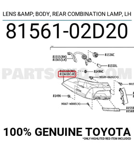 Toyota Corolla Arka Stop Sol 2018 (Oem No:  8156102D20)