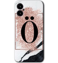 Omix X5 Kılıf HD Desen Baskılı Arka Kapak - Pembe Mermer Desenli Ö Harfi