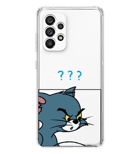 Samsung Galaxy A72 Uyumlu Tom ve Jerry Tasarımlı Şeffaf Telefon Kılıfı