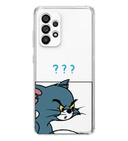 Samsung Galaxy A72 Uyumlu Tom ve Jerry Tasarımlı Şeffaf Telefon Kılıfı