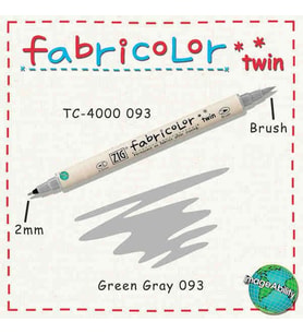 Zig Fabricolor Twin Çift Uçlu Kumaş Boyama Kalemi GREEN GREY 