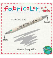 Zig Fabricolor Twin Çift Uçlu Kumaş Boyama Kalemi GREEN GREY 