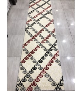 Saray Halı Samyeli 10942 Wk 80X300 Krem Kırmızı Gri Yolluk !