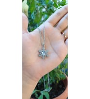 ÇELİK KOLYE KADIN KAR TANESİ TAŞLI DETAYLI KOLYE 316L KARARMAZ   45 CM ANTİ ALERJİK (Standart)