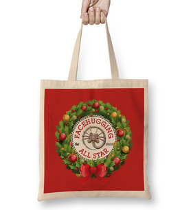 Christmas All Star Facehugger Alien Wreath Bez Çanta Uzun Saplı