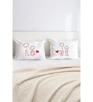 Love / Aşk Pamuklu Çift Kişilik 50x70 cm Yastık Kılıfı Seti