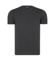 T8568 DEWBERRY V YAKA ERKEK T-SHIRT-AÇIK ANTRASİT (Karışık)