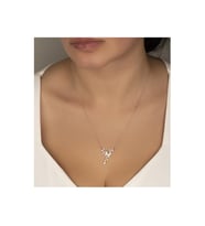 925 Ayar Gümüş Rose Daldaki Kelebek Kolye