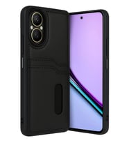 Realme 12 Lite Uyumlu Kılıf Sara Kartvizitli Deri Kılıf - Siyah