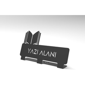 Mova Dizayn Kişiye Özel Hediyelik Ofis Için Kitap Severlere Özel Kitap Tasarım Metal Isimlik (Siyah)