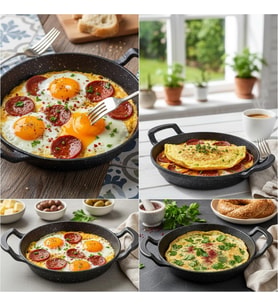 2'li Granit Alüminyum Döküm Sahan Seti Yapışmaz Yumurta & Kızartma Tavası Granit Omlet Tavası (18cm + 20cm) Eşit Isı Dağılımı ve Dayanıklı (18CM 1 ADET)