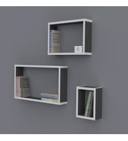 Kenzlife kitaplık neslişah 030*060*20*3 gri duvar rafı