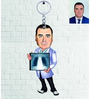 Kişiye Özel Doktor Tasarımlı Karikatür Ahşap Anahtarlık Bay-4-Eco