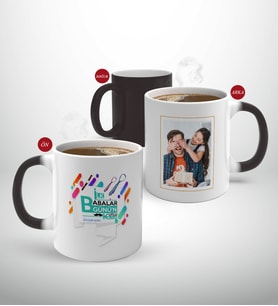 BK Gift Kişiye Özel Babalar Günü Hediyesi Fotoğraflı Sihirli Kupa Bardak-68 (Beyaz)