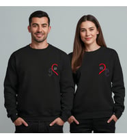 Sevgililer Günü Özel Kombin, 2 Ürün Bisiklet Yaka Sweatshirt (Siyah)