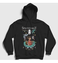 Presmono Unisex Siyah Poster Chihiro Spirited Away Kapüşonlu Sweatshirt 544597tt