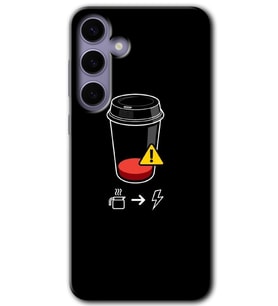 Galaxy S24 Kılıf HD Desen Baskılı Kılıf - Coffee Battery