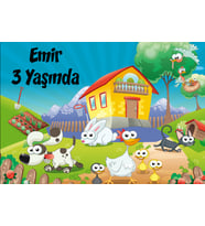 Çiftlik Temalı Doğum Günü Afişi 100x150 cm