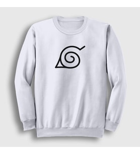 Presmono Unisex Beyaz Konoha Anime Naruto Sweatshirt 133437tt (Beyaz)