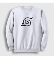 Presmono Unisex Beyaz Konoha Anime Naruto Sweatshirt 133437tt (Beyaz)