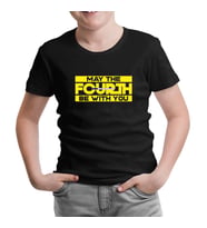 May the Fourth with Lightsaber Siyah Çocuk Tshirt