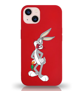 Apple iPhone 13 Uyumlu Lansman Kılıf Bugs Bunny Tasarımlı Altı Kapalı İçi Kadife Kaplı  Kapak (Şeffaf)
