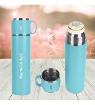 HEDİYESİ BİZDEN KİŞİYE ÖZEL İSİM BASKILI BARDAKLI TUTMA KULPLU PASLANMAZ ÇELİK TERMOS 580 ML -BYL526
