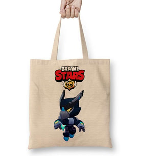 Brawl Stars Karanlık Mecha Crow Bez Çanta Uzun Saplı