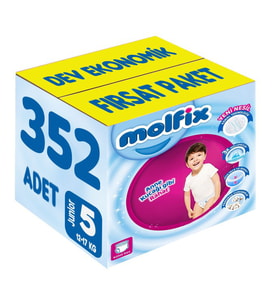 Molfix Külot Bebek Bezi Beden:5 (12-17KG) Junior 352 Adet Dev Ekonomik Fırsat Pk