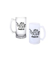 Ghostbastır Design Garfield Kulplu Bira Bardağı Buzlu veya Şeffaf Seçenekli 076