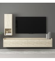T007 Duvara Monte, Raflı Tv Ünitesi (Bej)
