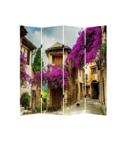 Provence 4 Kanatlı Oda Bölücü Çift Taraflı Kanvas Paravan