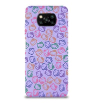 Xiaomi Poco X3 Pro Uyumlu Lansman Kılıf Hello Kitty Tasarımlı İçi Kadife Kapak-Lila (Şeffaf)