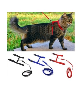Ayarlanabilir Kedi Göğüs Bel Boyun Gezdirme Tasması 4 Renk 120 cm (Karışık)