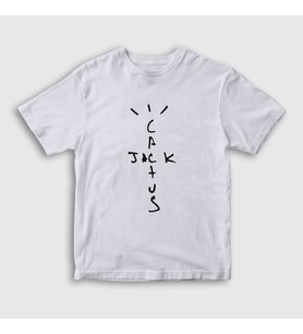 Presmono Unisex Çocuk Beyaz Cactus Jack Travis Scott T-Shirt 51121tt (Beyaz)