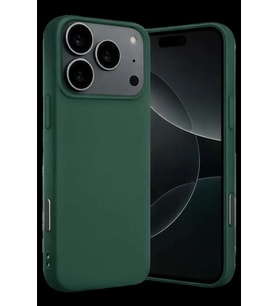 iPhone 17 Pro Max Nano içi Kadife Silikon - Koyu Yeşil